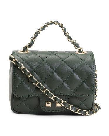 Made In Italy Leather Quilted Crossbody | TJ Maxx