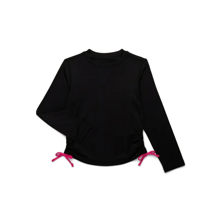 Wonder Nation Girls Long Sleeve Rash Guard with Side Tie and UPF 50+, Sizes 4-18 & Plus | Walmart (US)
