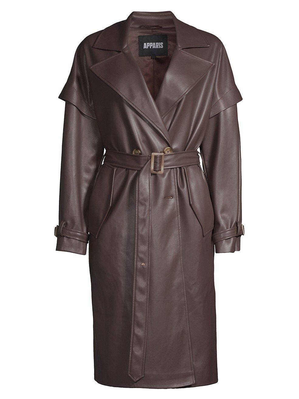 Apparis Natalia Belted Faux Leather Trench Coat | Saks Fifth Avenue