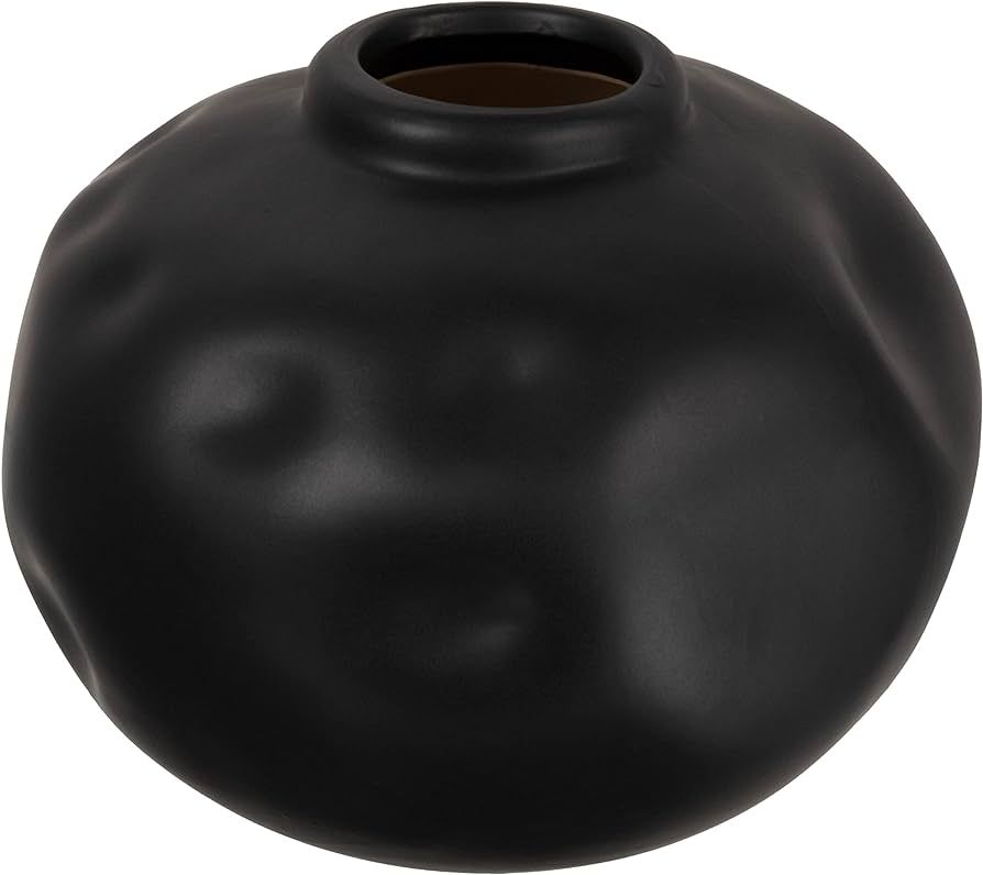 Creative Co-Op Pinched Organic Shape Terracotta, Matte Black Vase | Amazon (CA)