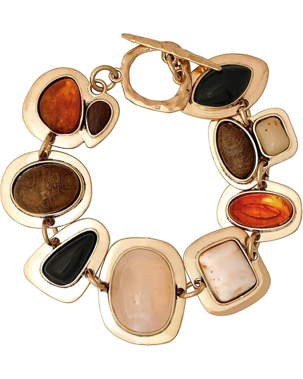 MINACHI Geometric Metal Stone Bracelets, Trendy Personality Jewelry for Women | Amazon (US)