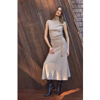 ASTR the Label | Deora Midi Sweater Skirt in Taupe | Size XL | ASTR The Label (US)