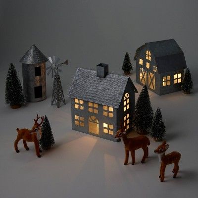 Galvanized Metal Houses Village Kit - Wondershop&#8482; | Target