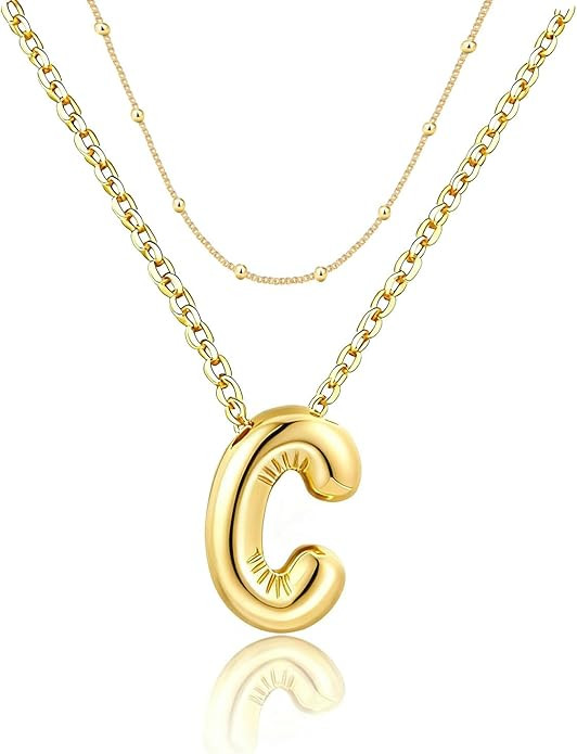 PANSHI Easter Basket Stuffers Gold Initial Necklaces Easter Gifts for Girls Women Kids Teen Girl ... | Amazon (US)