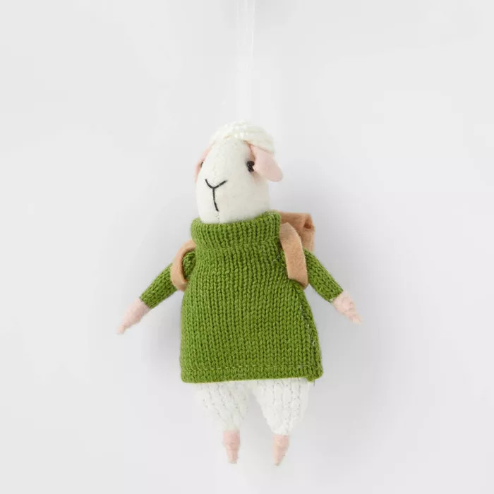 Dressed Sheep in Sweater Christmas Tree Ornament Dark Green - Wondershop™ | Target