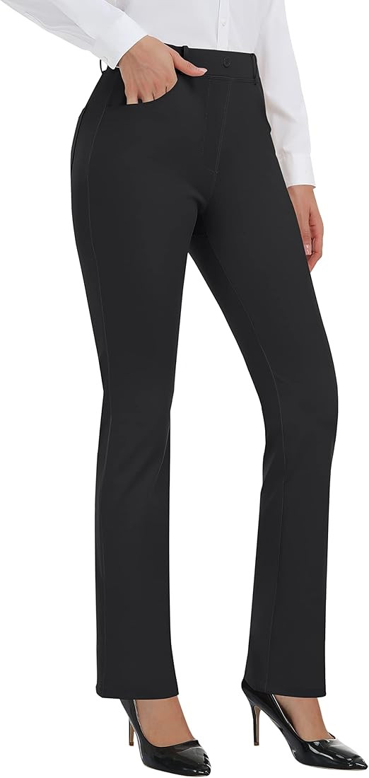 MIRITY Women Yoga Dress Pants Straight Leg Flared and Bootcut for The Office Work with Pockets | Amazon (US)