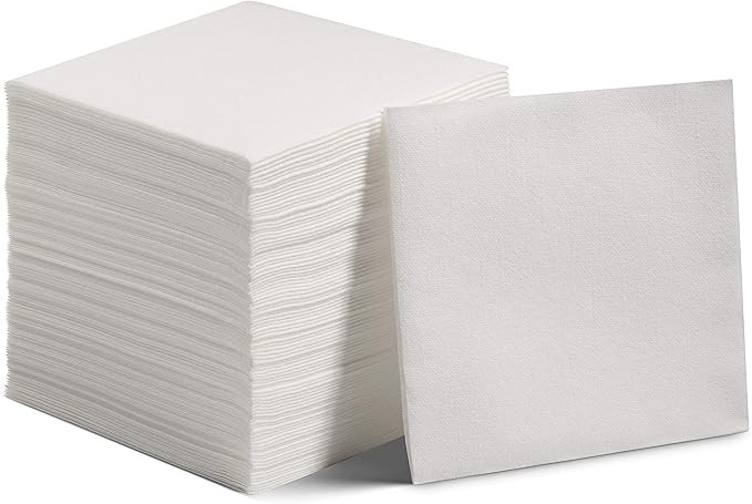 200 Linen-Feel Dessert And Beverage Napkins - Disposable Cloth-Like Cocktail Paper Napkins - Soft... | Amazon (US)