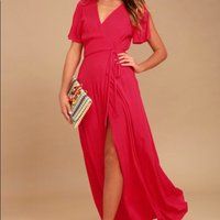 Lulus Red Wrap Maxi Dress | Etsy (US)