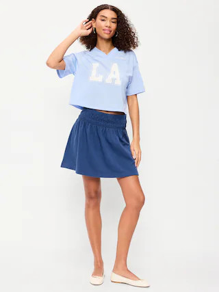 SoSoft Terry Smocked-Waist Mini Skirt | Old Navy (US)
