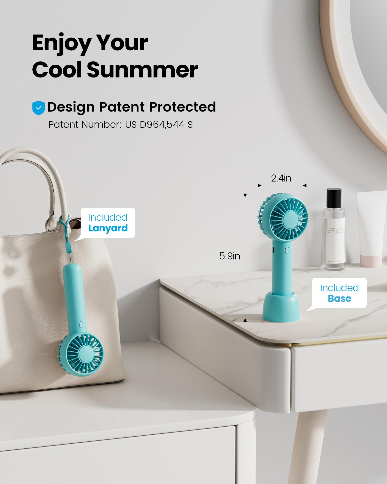 Gaiatop Mini Portable Fan, Small and Powerful, Cute Design 3 Speed Personal Handheld fan and Desk... | Amazon (US)