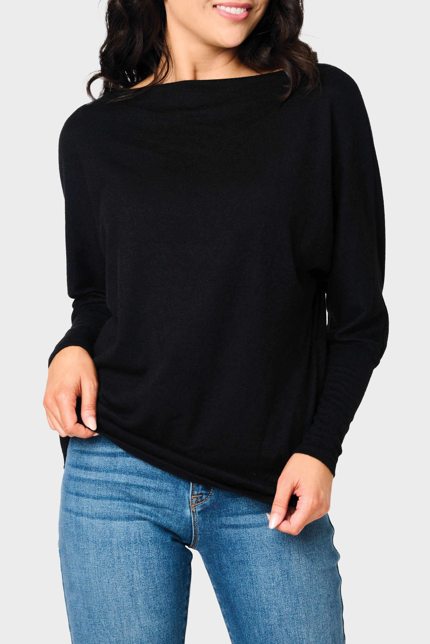 Slouchy Luxe Open Neck Sweater | Gibson
