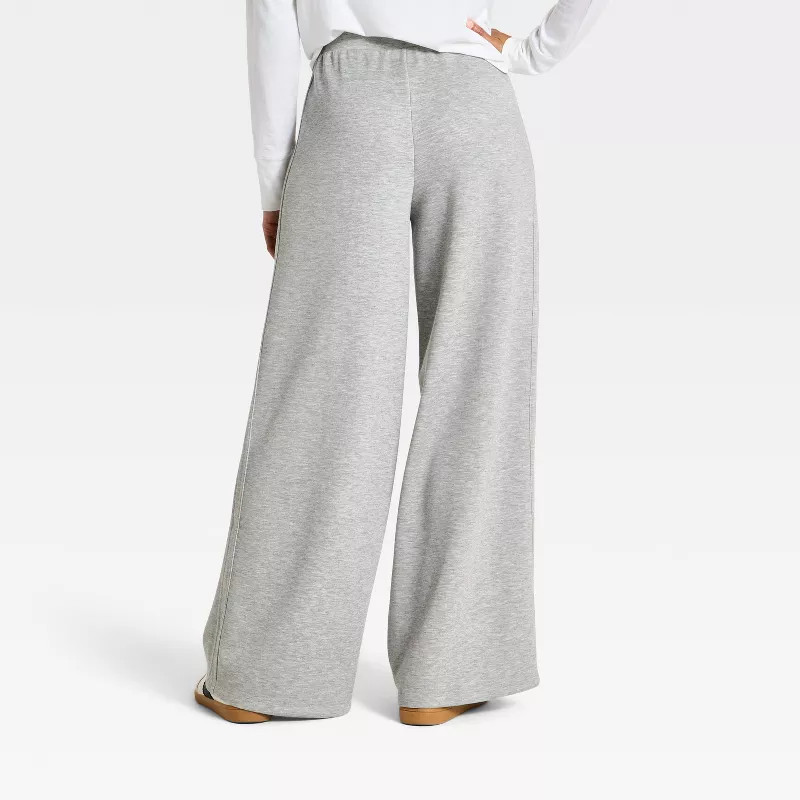 Women's Airy Sleek Pique Wide Leg Sweatpants - All In Motion™ Dark Green 1X | Target