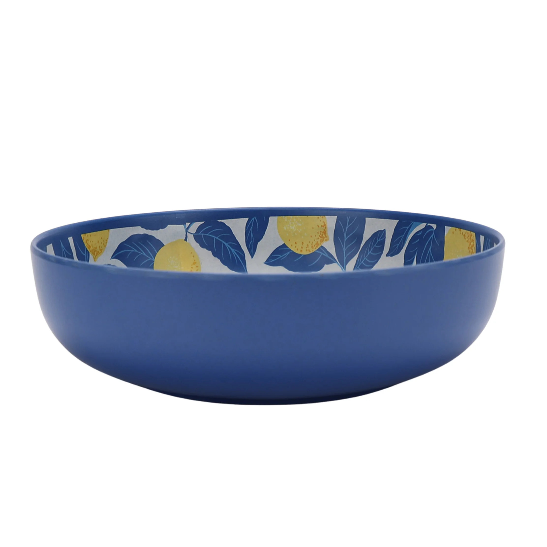 Mainstays by Becky G. & Alejandra Bamboo Melamine Dinner Bowl, Lemon & Blue | Walmart (US)