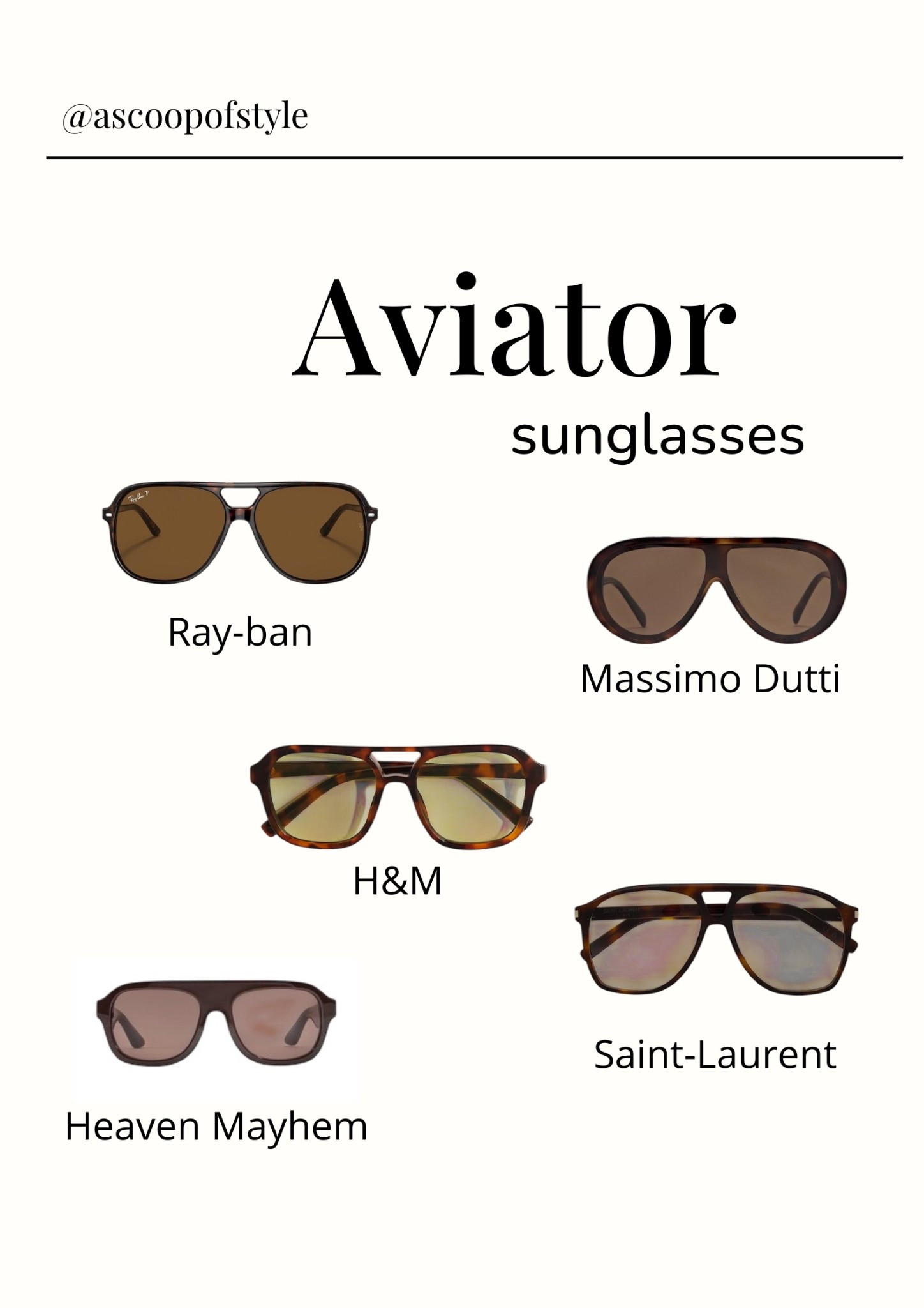 A small selection of the best aviator shades on the market 😎 #sunglasses #aviatorshades 

#LTKFashionMonth #LTKeurope #LTKautumn