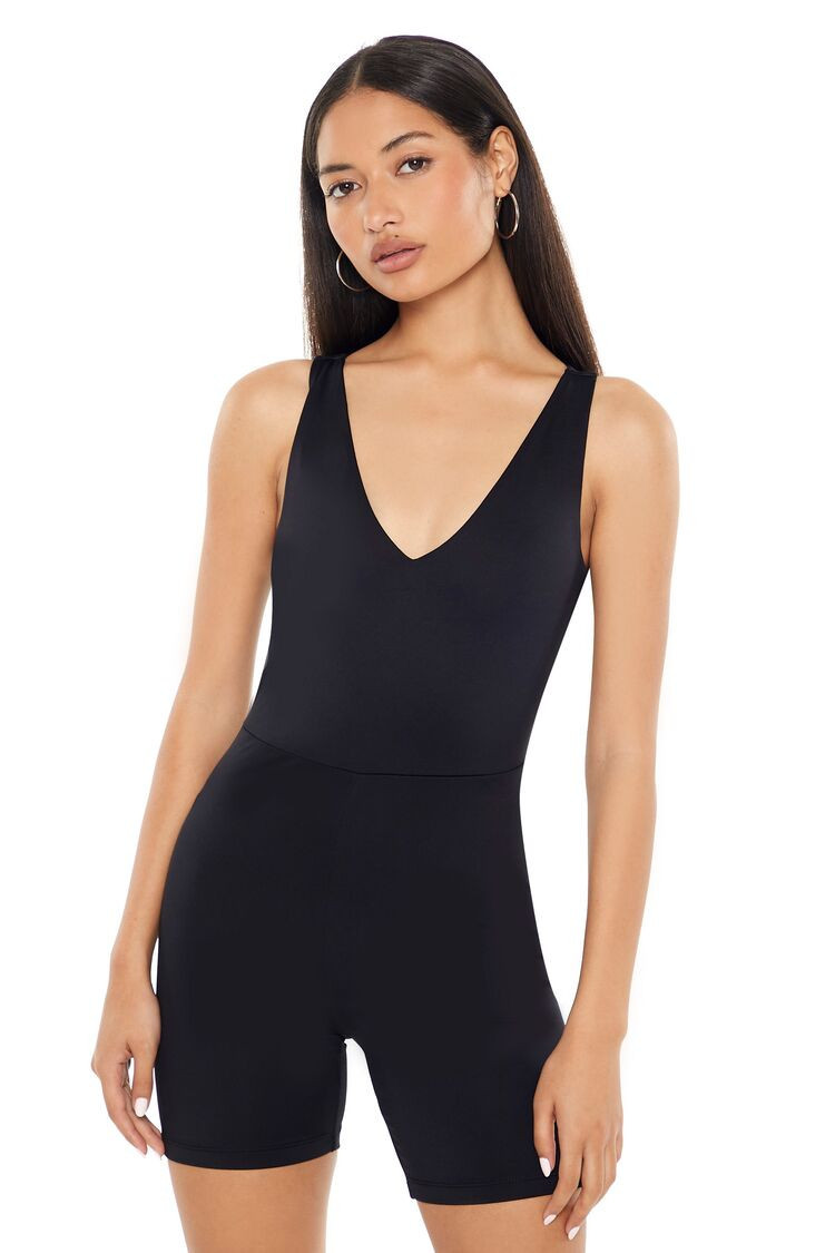 Fitted Sleeveless V-Neck Romper | Forever 21