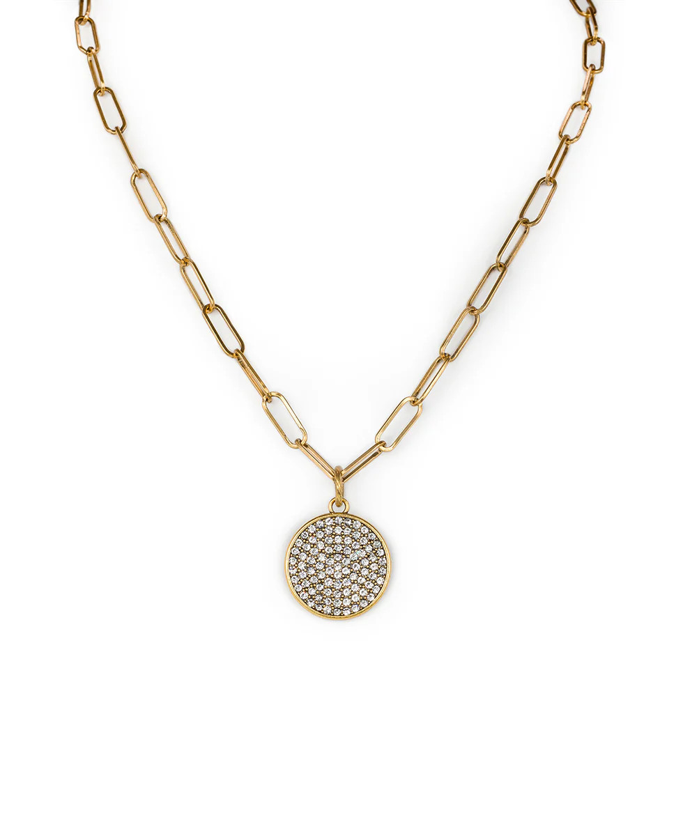 Pavé Disc Necklace - Sparkle | Patricia Nash Designs