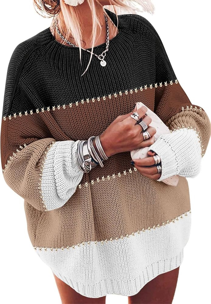 ETCYY Women's Oversized Sweaters Fall 2026 Fashion Winter Clothes Batwing Long Sleeve Knit Sweate... | Amazon (US)