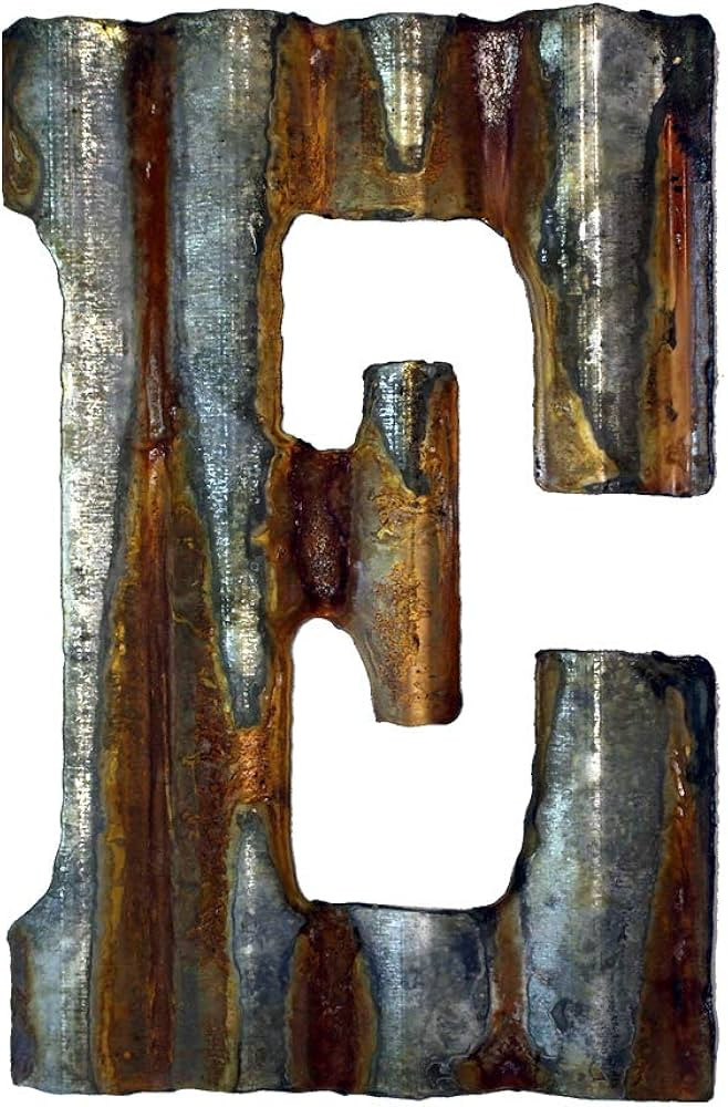 8'' Rusty Galvanized Corrugated Metal Letter -E | Amazon (US)