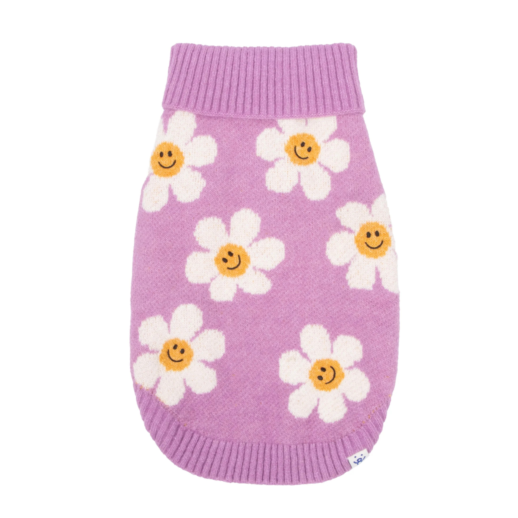Oodles Purple Daisy Dreams Turtle Neck Fall Dog Sweater, Small | Walmart (US)