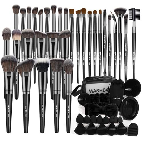 MAANGE Makeup Brushes 54 Pcs Makeup Tool Set, Multi-functional Makeup Kit Premium Synthetic Brush Make up Brushes Set for Women Girl (Black, 54 Pcs) | Amazon (US)