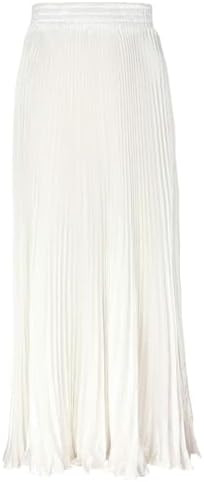 ebossy Women's Boho Satin Metallic Pleated Accordion Skirts Elastic High Waist Flowy A Line Shirr... | Amazon (US)