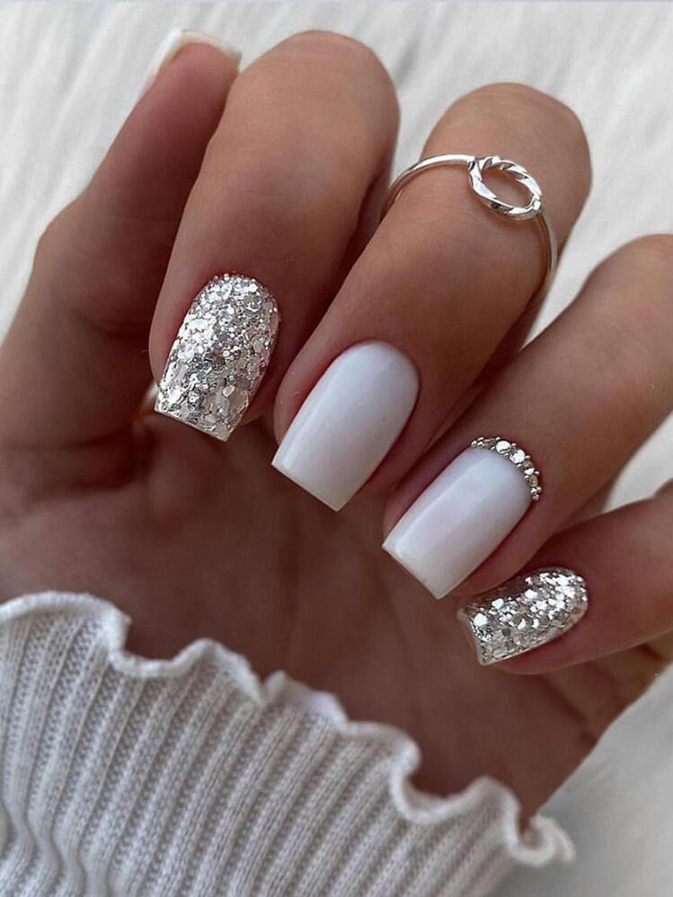 Rhinestone Press On Nails | SHEIN