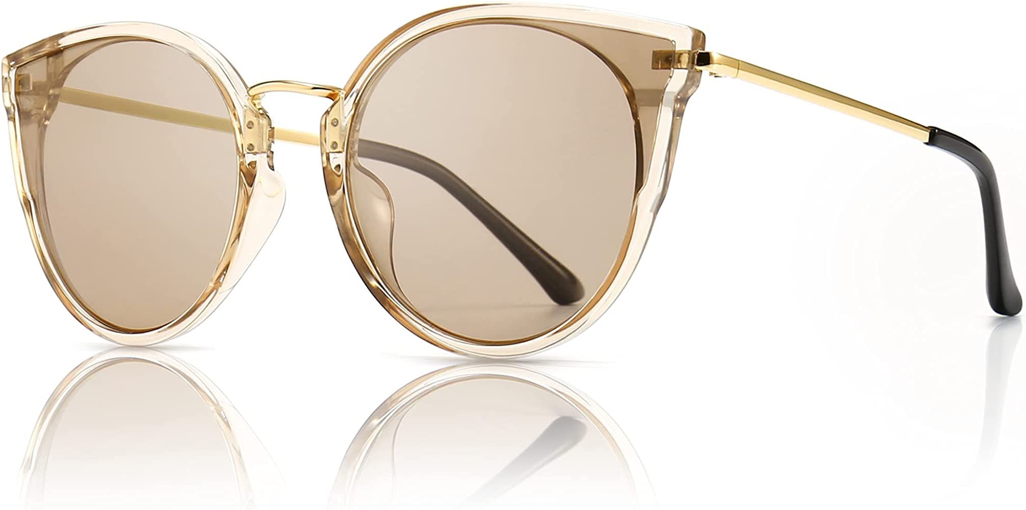 SUNGAIT Oversized Vintage Polarized Cat Eye Sunglasses for Women UV400 | Amazon (US)