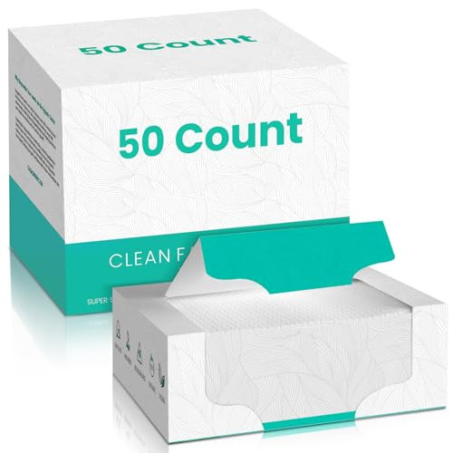 ONLYCARE Disposable Face Towel, Biodegradable Face Towels, 10" x 12" Super Thick Soft Facial Towels, 50Count&15Count Face Towelettes Disposable for Sensitive Skin, Makeup Remover Dry Wipes, 2 Pack | Amazon (US)