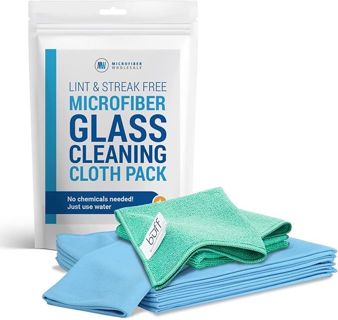 Microfiber Glass Cleaning Cloths | Streak Free Windows & Mirrors | Lint Free Towels | Car Windows... | Amazon (US)