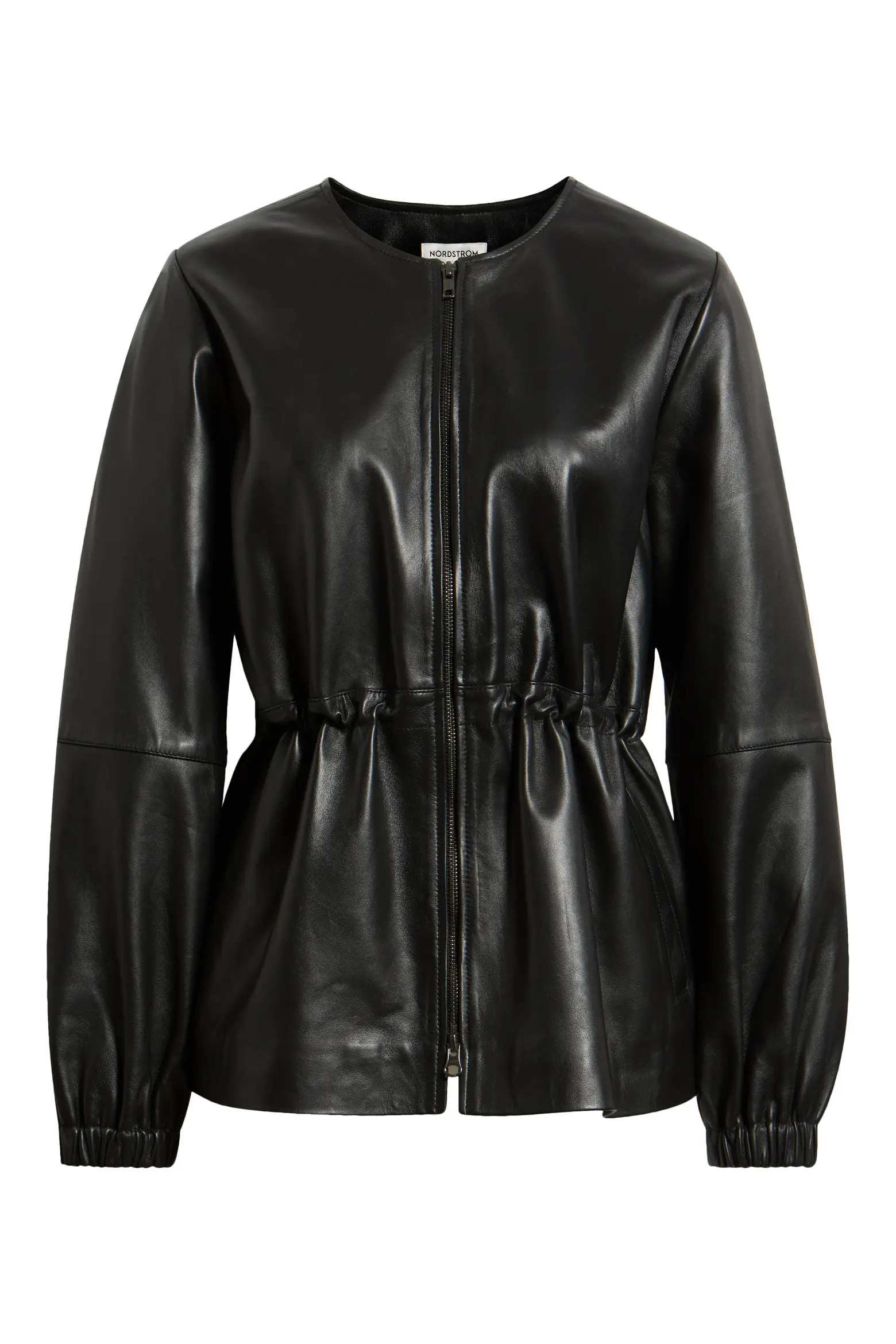 Nordstrom Cinch Waist Leather Jacket (Women) | Nordstrom | Nordstrom