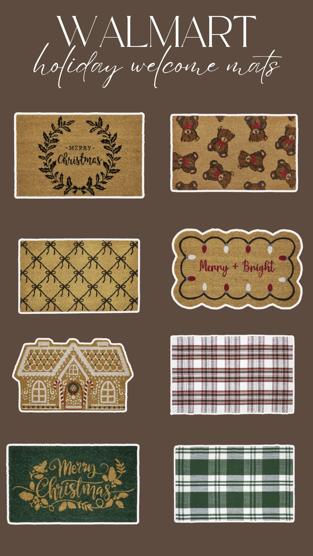 Walmart holiday welcome mats 

#LTKHome #LTKFindsUnder100 #LTKSeasonal