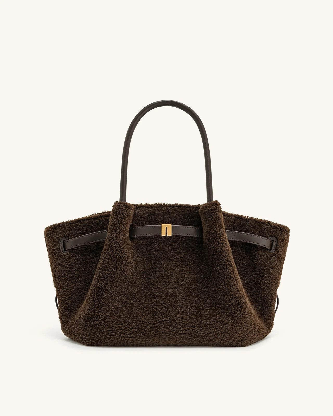 Hana Medium Faux Fur Tote Bag - Mocha Brown | JW PEI US