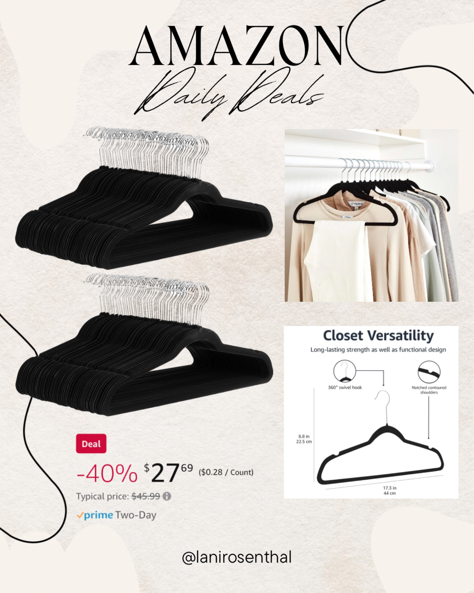 Amazon Daily Deal
100 Pack of Velvet hangers, Slim and non-slip. 
I love these types of hangers, I have more room in my closet.

#LTKsalealert #LTKhome #LTKFind