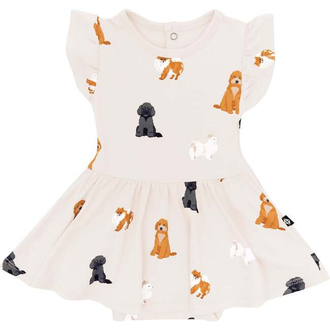 Kyte Baby | Twirl Bodysuit Dress, Fluffy Dog (Cream, Size 0-3M) | Maisonette | Maisonette