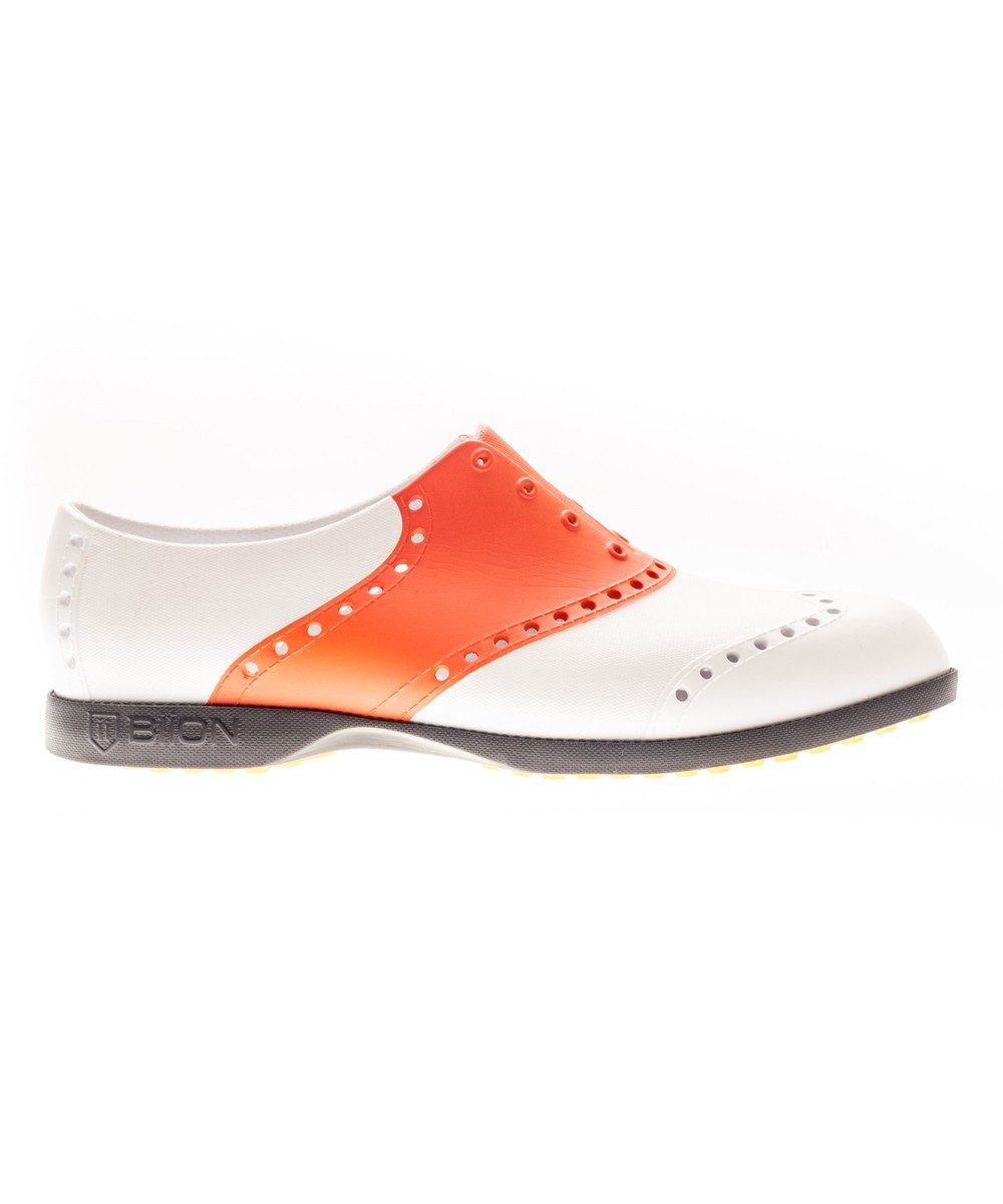 BIION Oxfords WHITE - White & Orange Saddle Oxford - Adult | Zulily