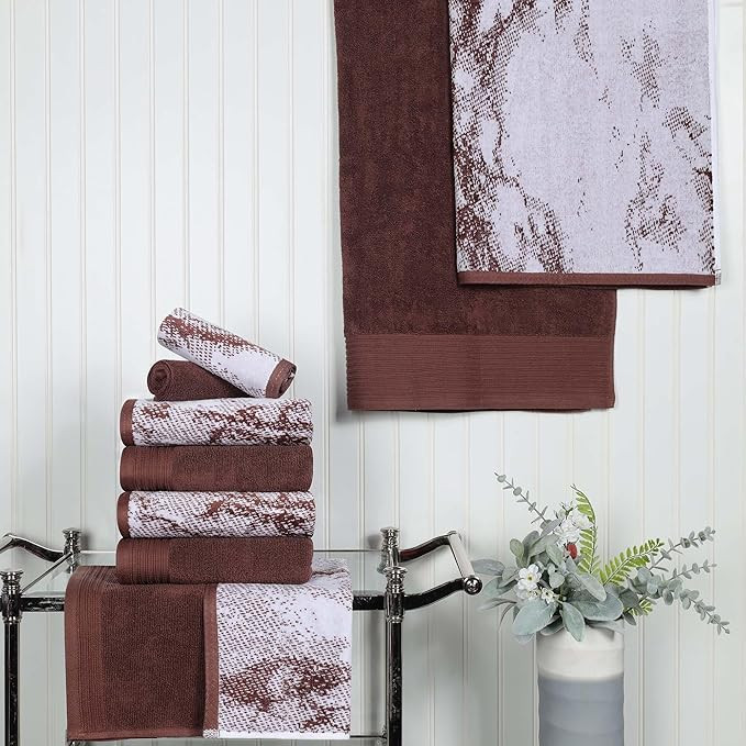Superior Cotton 10 Piece Assorted Solid and Marble Towel Set, Includes 2 Bath, 4 Hand, 4 Washclot... | Amazon (US)