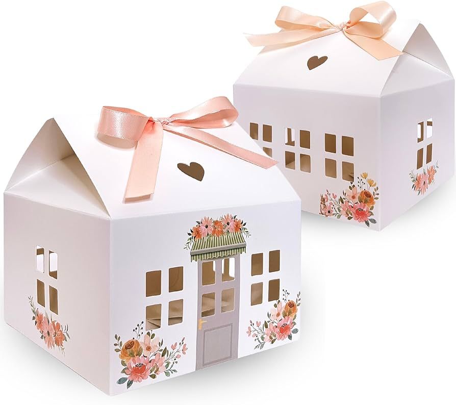20-pc Garden Flower Small House Shaped Gift Boxes with Ribbons House Boxes for Treats, Treat Boxe... | Amazon (US)