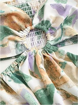 SweatyRocks Women's Summer Boho Floral Dress Cut Out A Line Sundress Beach Maxi Dresses | Amazon (US)