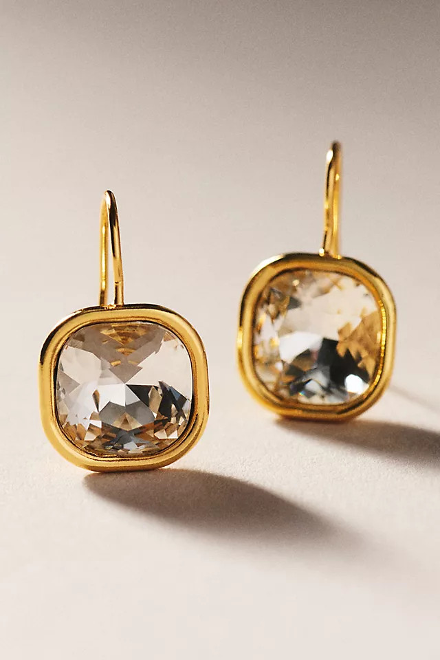 Cushion Bezel French Hook Earrings | Anthropologie (US)