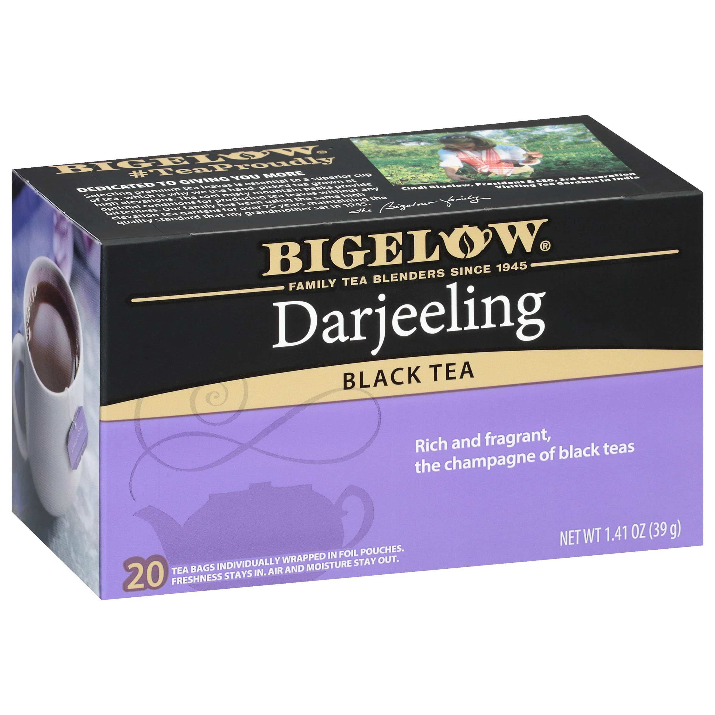 Bigelow Tea Darjeeling Black Tea, Caffeinated Tea, 20 Count Box (Pack of 6), 120 Total Tea Bags | Amazon (US)