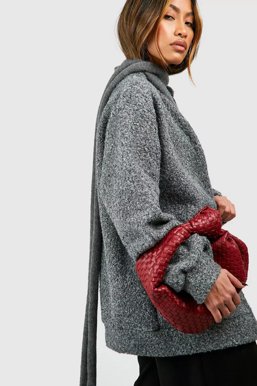 Woven Knot Handle Grab Bag | Boohoo.com (UK & IE)