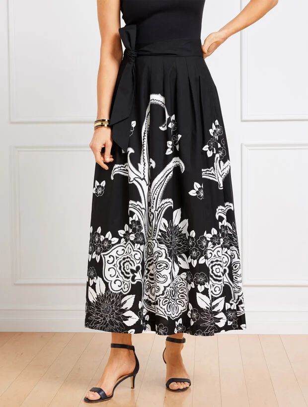 The Piper Pleated Patio Skirt - Bold Paisley | Talbots