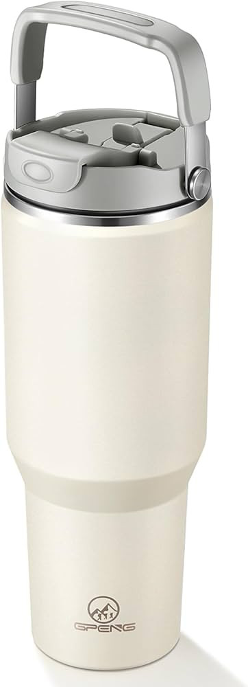 Gpeng 40 oz Tumbler with Handle, Water Bottles with Straw Lid, Insulated Stainless Steel Travel M... | Amazon (US)
