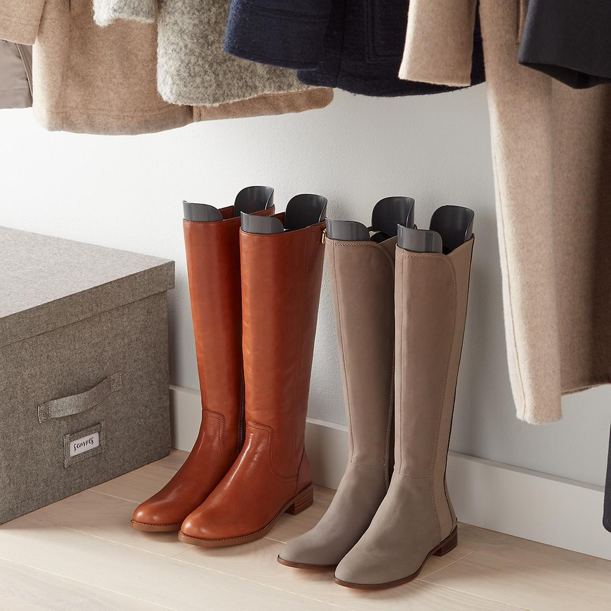 Tall Grey Boot Shapers | The Container Store