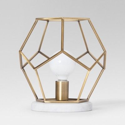 Geometric with Marble Accent Lamp Brass - Project 62™ | Target