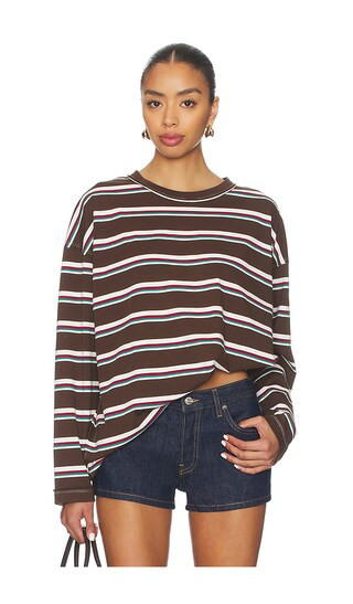 LIONESS Horizon Long Sleeve Top in Chocolate. - size XXS | Revolve Clothing (Global)