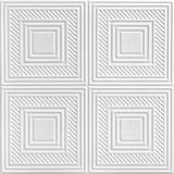 A La Maison Ceilings R11 Nested Squares Foam Glue-up Ceiling Tile (21.6 sq. ft./Case), Pack of 8, Pl | Amazon (US)