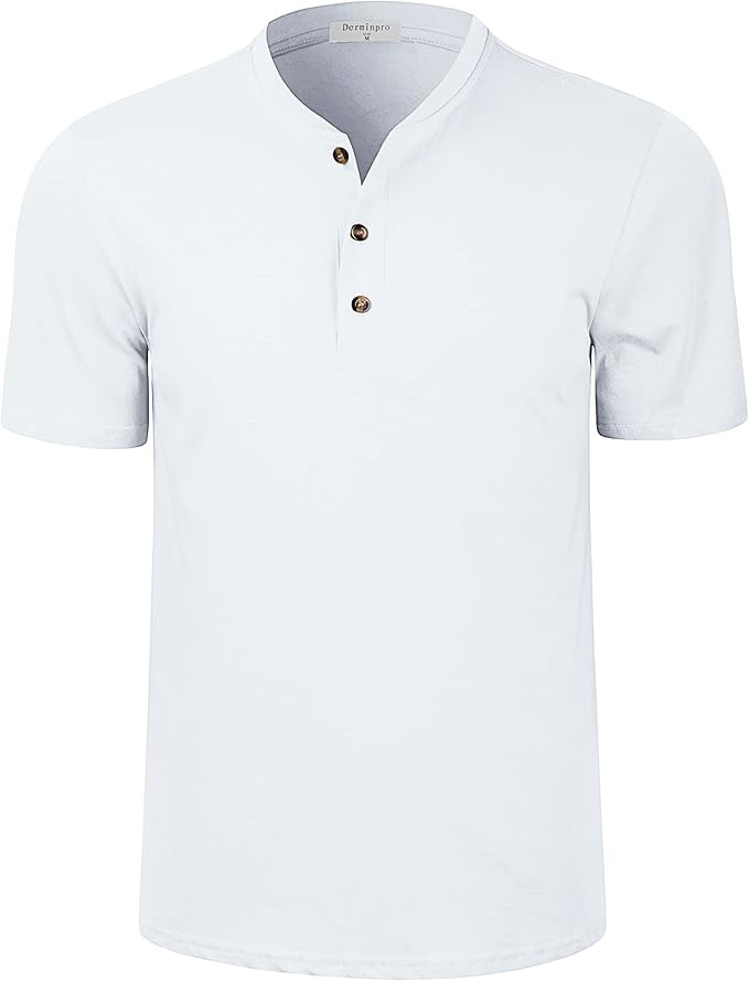 Derminpro Men's Henley Cotton Casual Short/Long Sleeve Lightweight Button T-Shirts | Amazon (US)