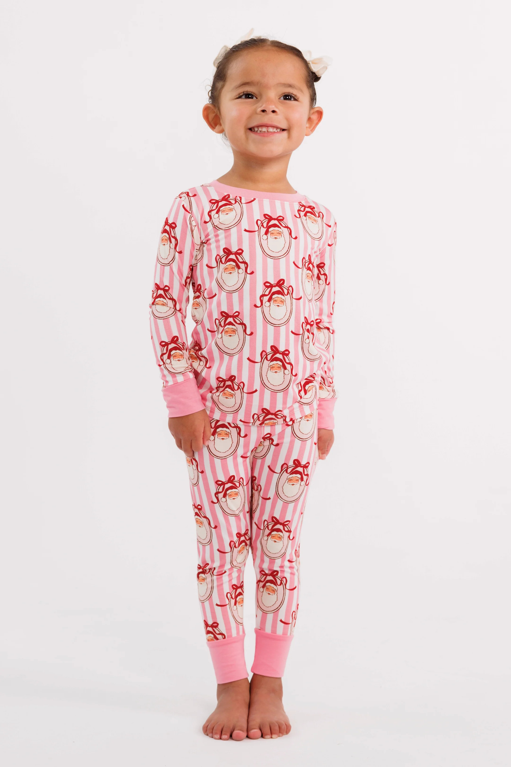 Pink Santa Claus Lane Two Piece Set | Bamboo Kids Pajamas | In My Jammers | In My Jammers