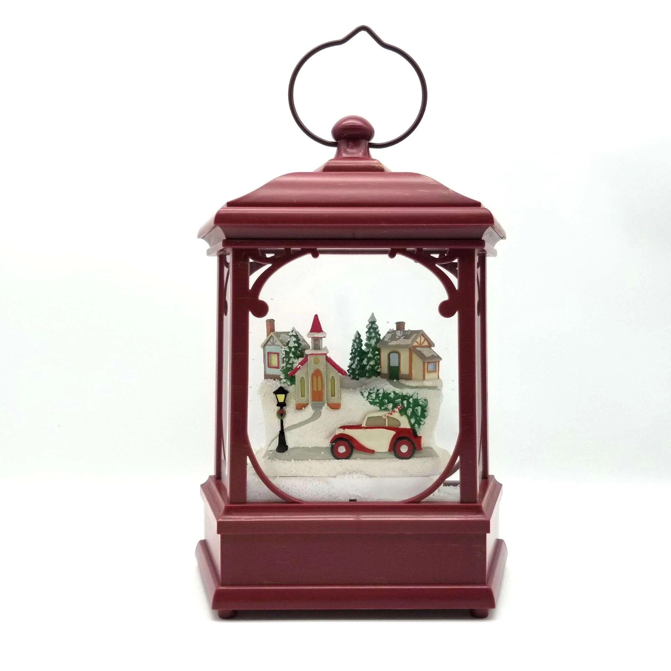 Christmas Light Up Red Lantern Snow Globe, by Holiday Time - Walmart.com | Walmart (US)